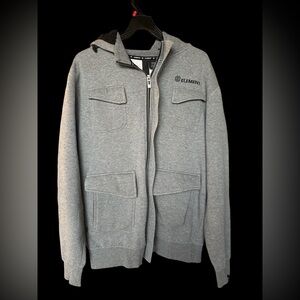Element Men's 4 Pocket Zip-Up Gray Hoodie Size Large